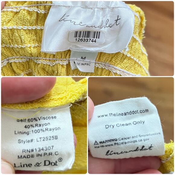 Line and Dot Crepe Elena Front Ruffle Back Smocked Detail Coquette Top Medium - Picture 11 of 12